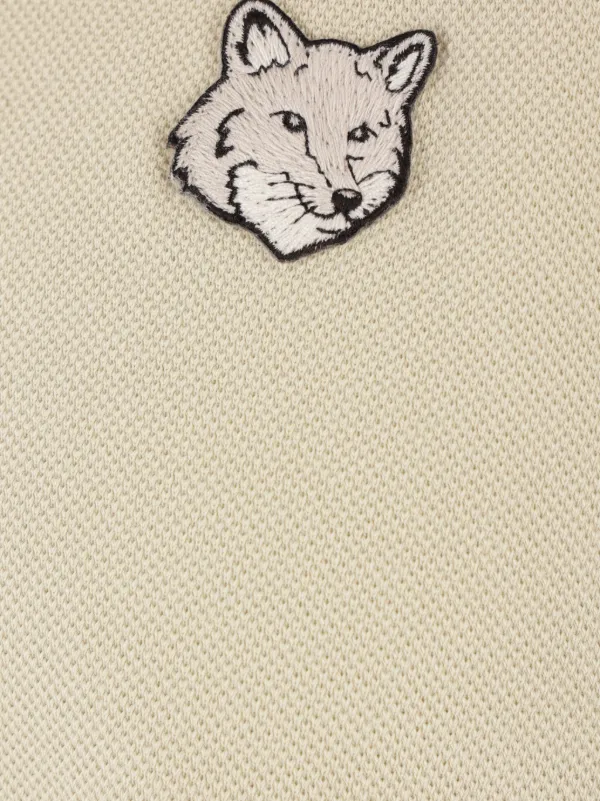 Maison Kitsuné Bold Fox Head Patch Polo Shirt | Neutrals Maison Kitsuné Bold Fox Head Patch Polo Shirt | Neutrals