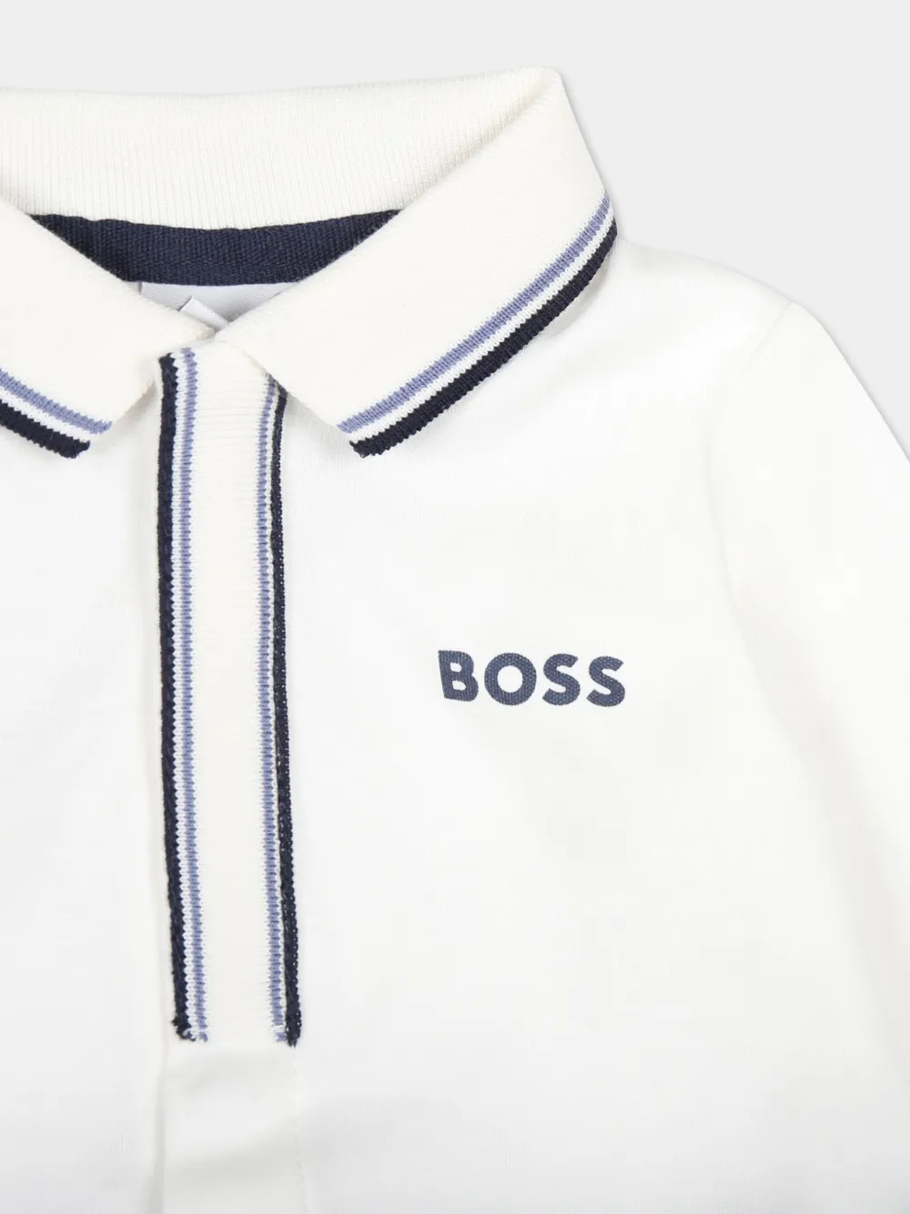 BOSS Kidswear Romper met streepdetail Wit
