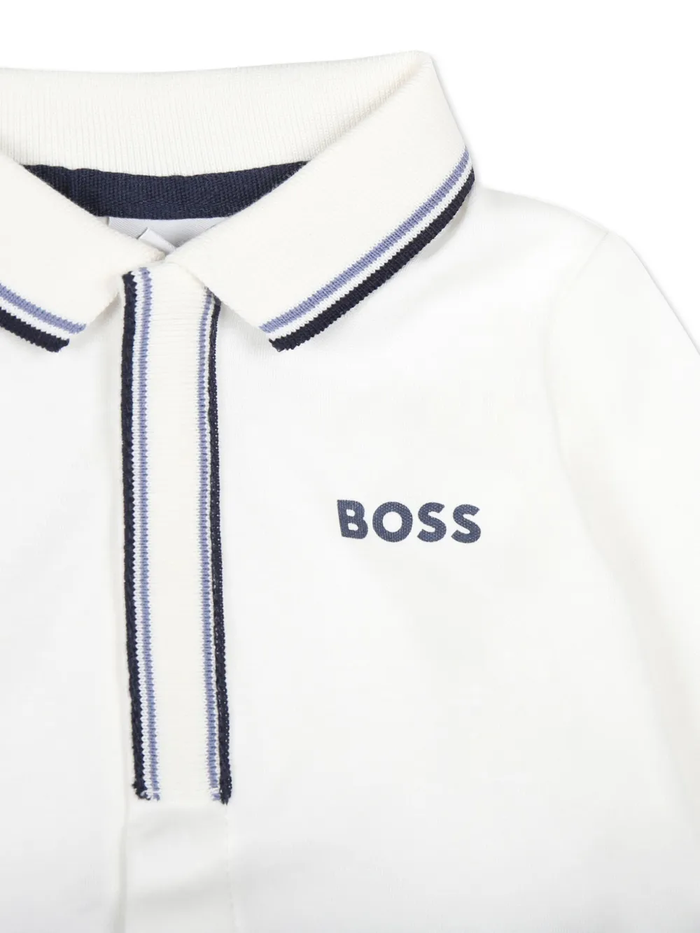  Boss Kidswear Stripe Detailing Romper - White 