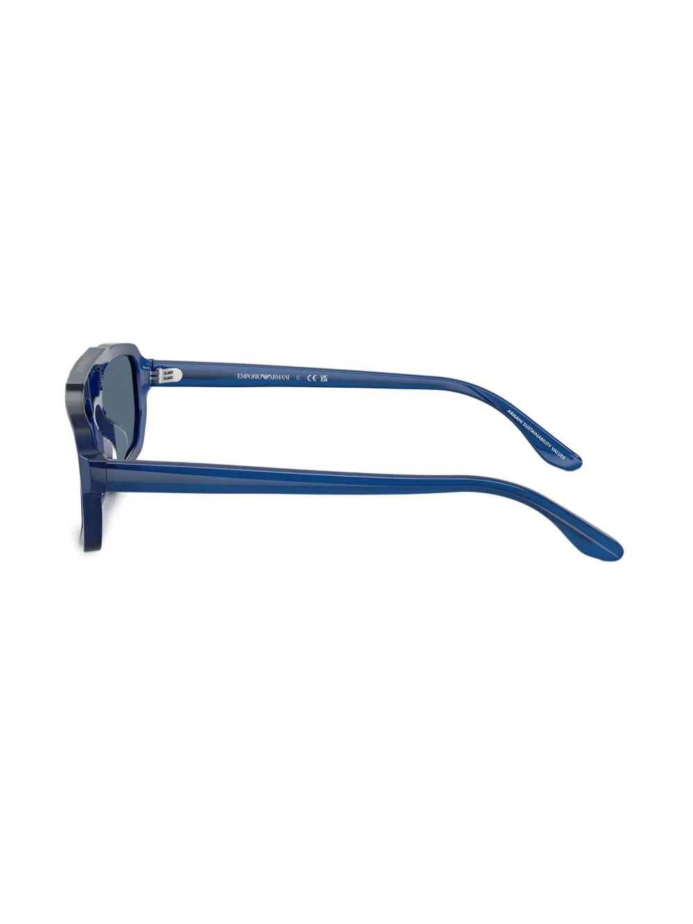 Emporio Armani Zonnebril met rechthoekig montuur Blauw
