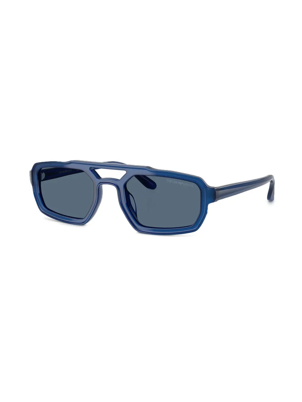 Emporio Armani Zonnebril met rechthoekig montuur Blauw