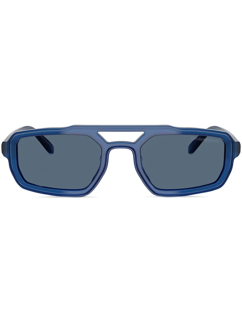Emporio Armani Zonnebril met rechthoekig montuur Blauw