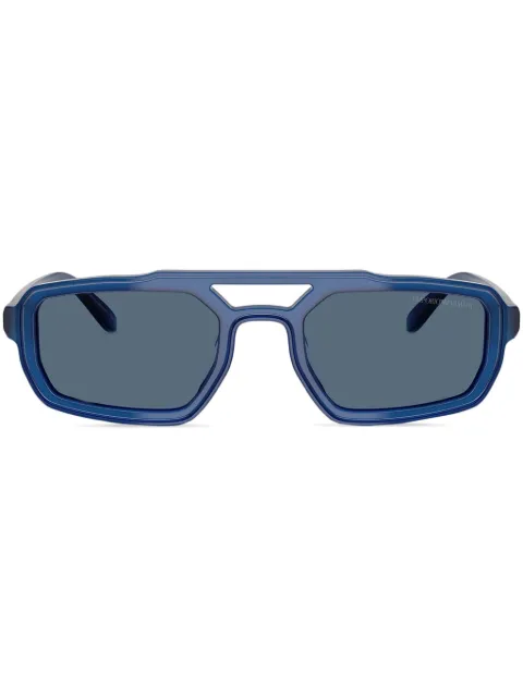 Emporio Armani polished rectangle sunglasses
