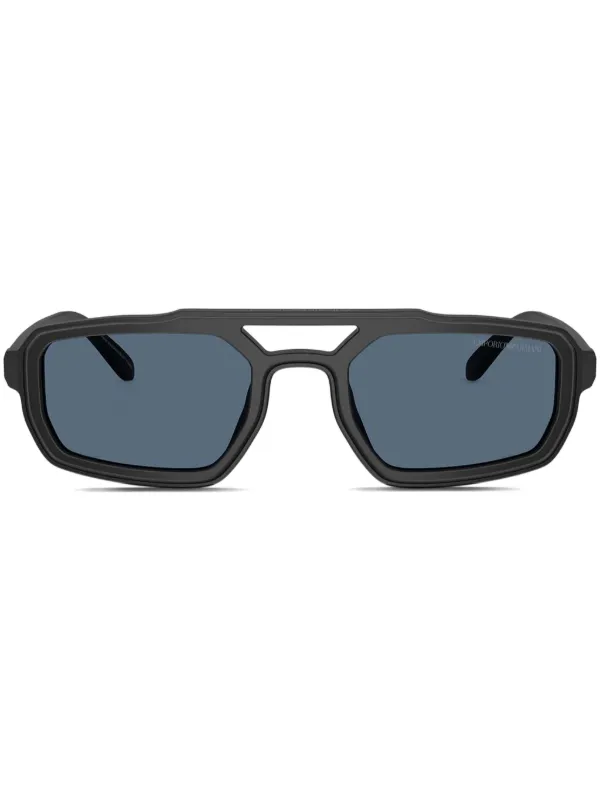 Emporio Armani Matte Rectangle Sunglasses in Black