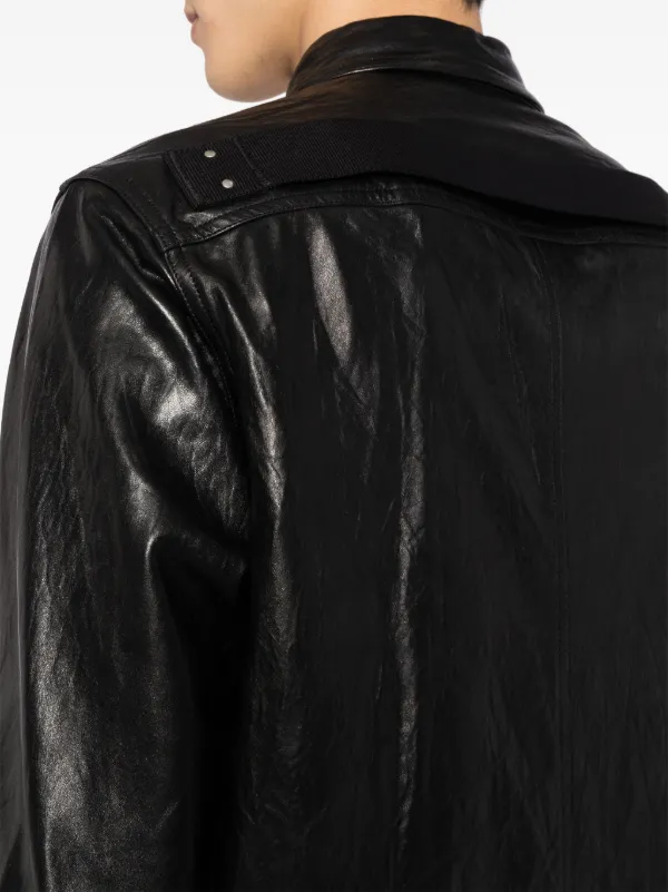 Rick Owens Bauhaus Leather Jacket in Black | FWRD