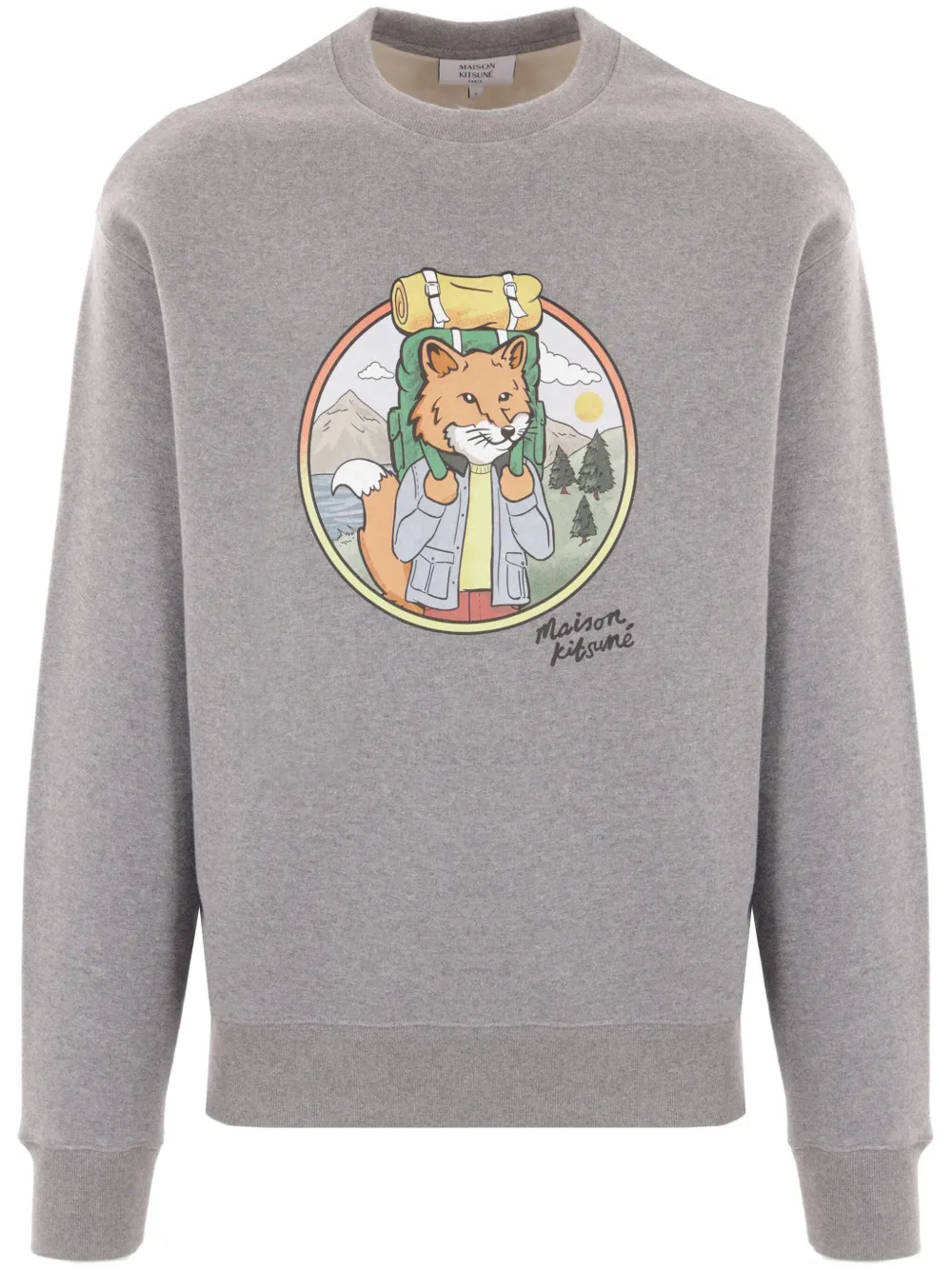 Maison Kitsuné Rambling Fox sweater Grijs