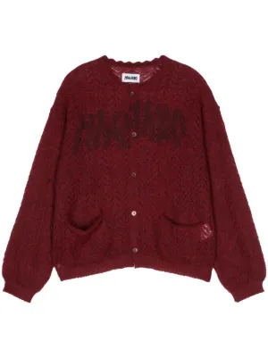 Undercover round-neck patch-pocket Cardigan | Red | FARFETCH GE