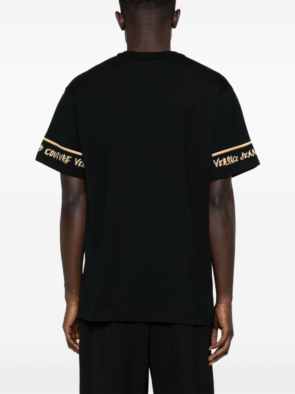 Shop Versace Jeans Couture Chromo Couture T-shirt In 黑色