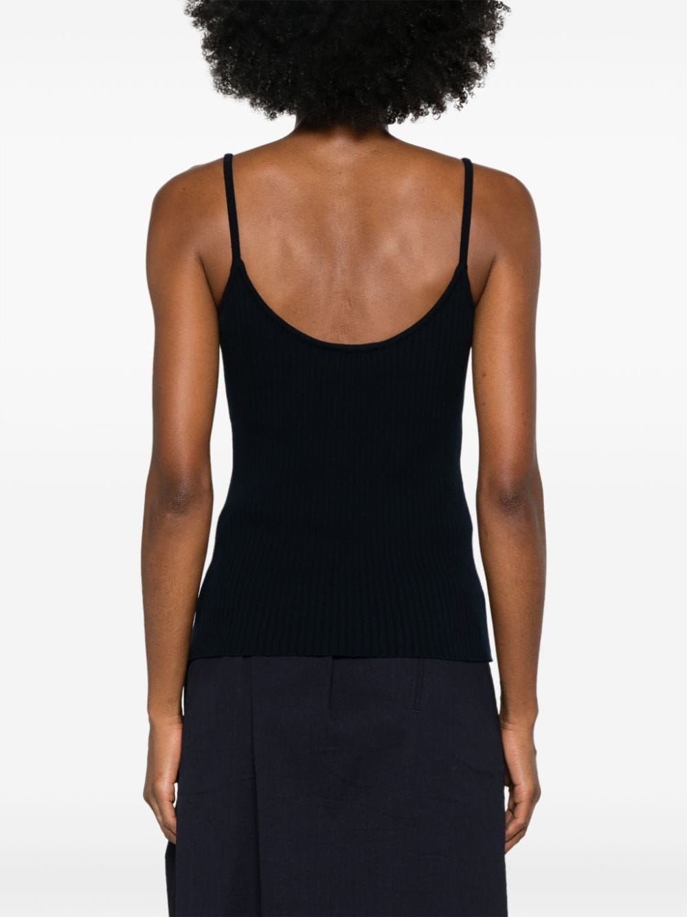 Shop Courrèges Reedition Rib Tank Top In Blue