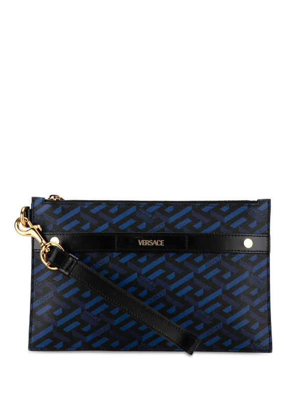 Versace Pre Owned 2010 2023 La Greca Clutch Bag Black FARFETCH AZ