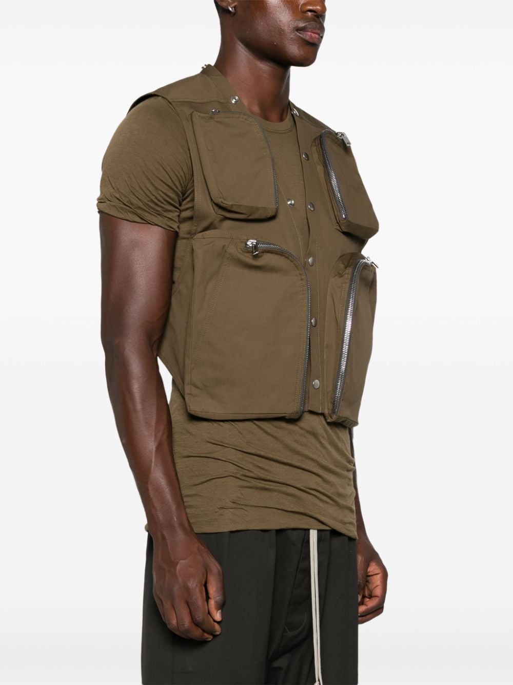 Shop Rick Owens Cargo-pockets Gilet In Green