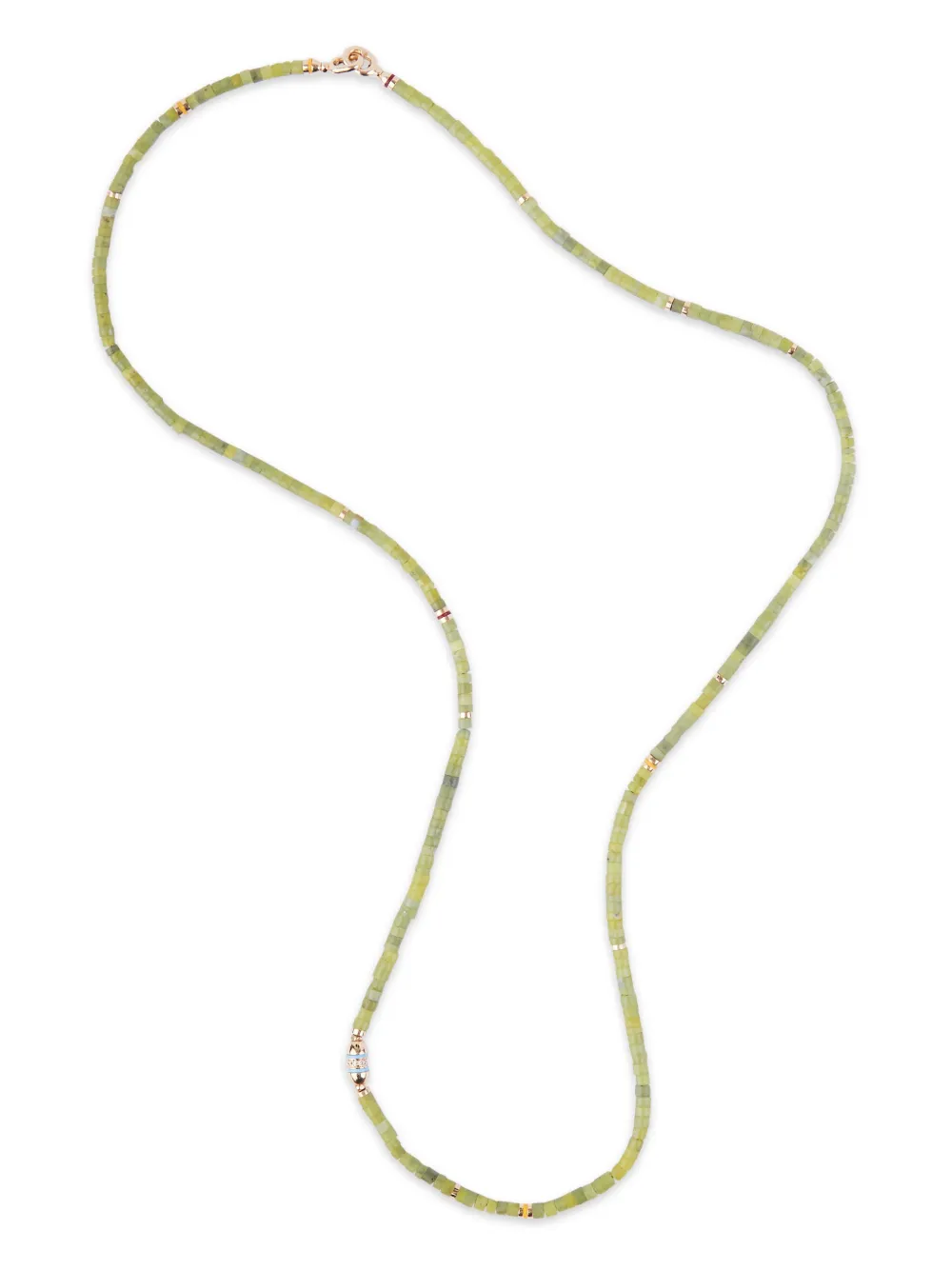 18kt yellow gold Cherish jade and diamond necklace