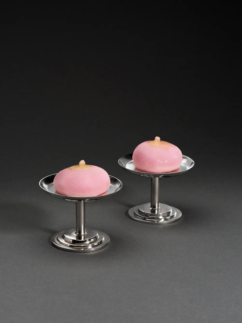 Gohar World Silver Dessert Stem Stainless-steel Dishes Set Of Two In Silver