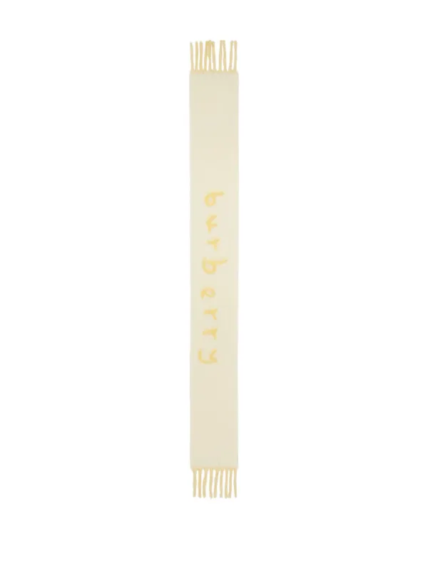Burberry Cachecol Dupla Face Com Logo Intarsia | Amarelo | FARFETCH BR