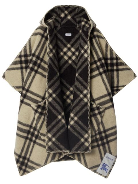 Cheap Burberry reversible checkered cape Women