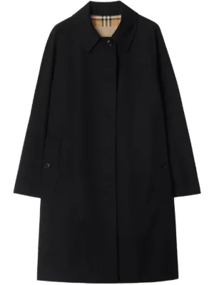 Burberry mid-length Camden Heritage Car Coat | Black | FARFETCH