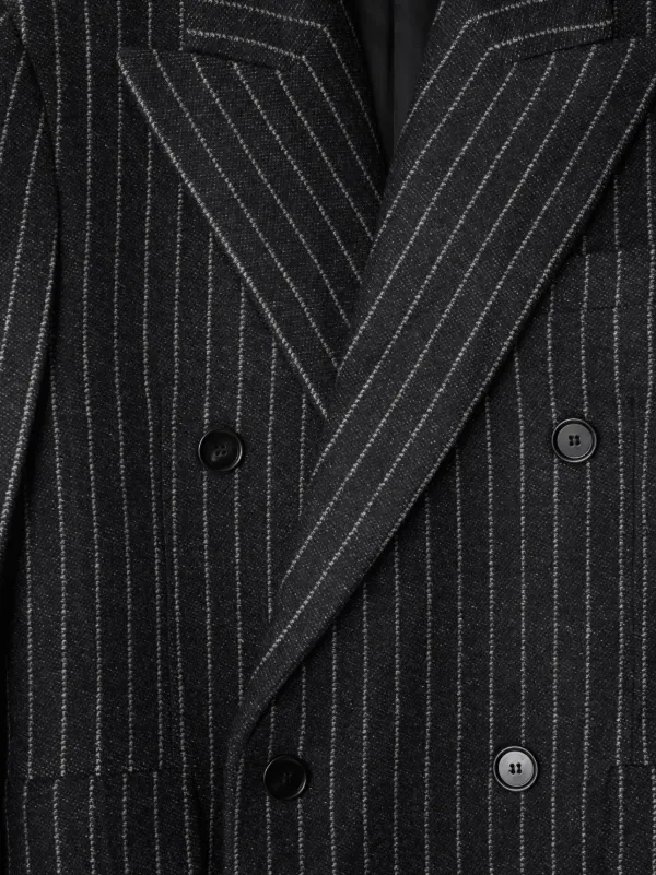 Burberry Pinstripe double-breasted Blazer Black FARFETCH - Main Image