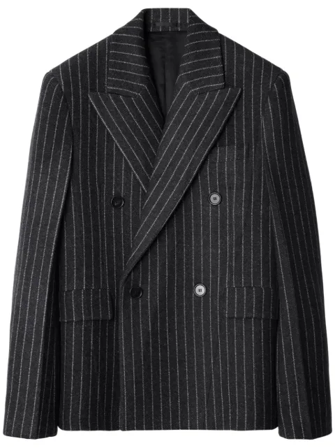 Burberry blazer con rayas diplomáticas estampadas y doble botonadura