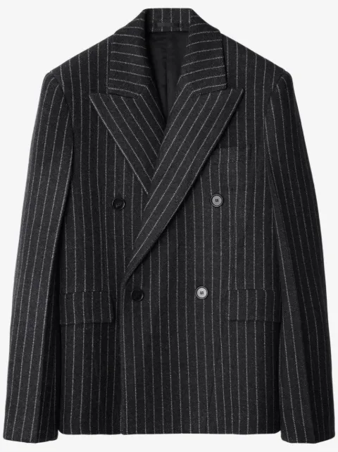Burberry بليزر بخطوط رفيعة وصفي أزرار