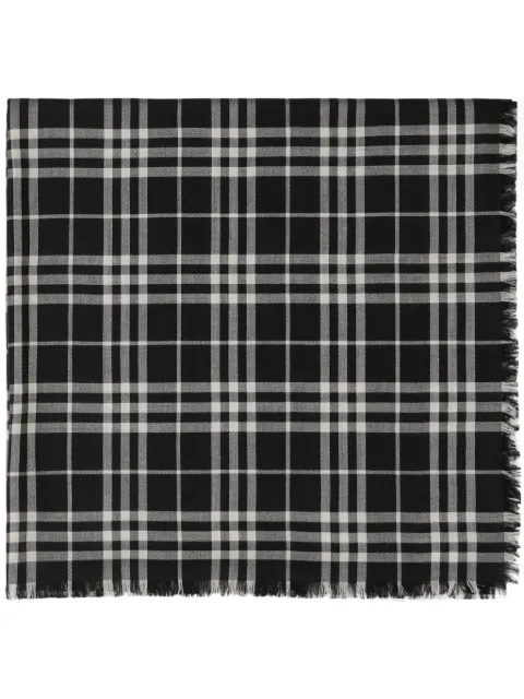 Burberry checkered cashmere-blend scarf