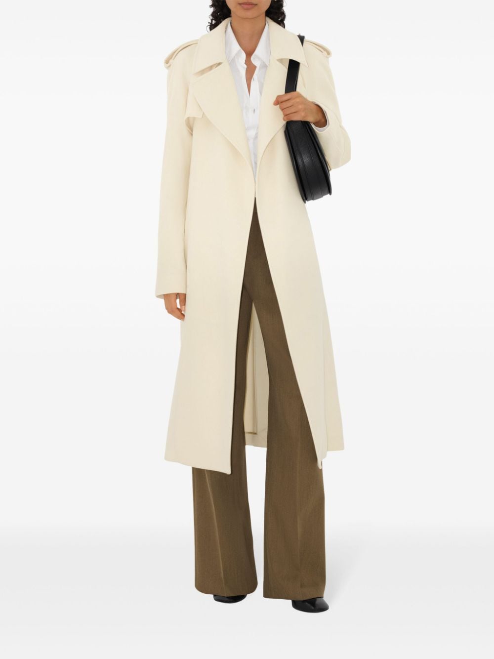 Shop Burberry Cashmere Wrap Coat In Neutrals