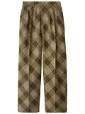Burberry pleated checkered tailored trousers - Brown