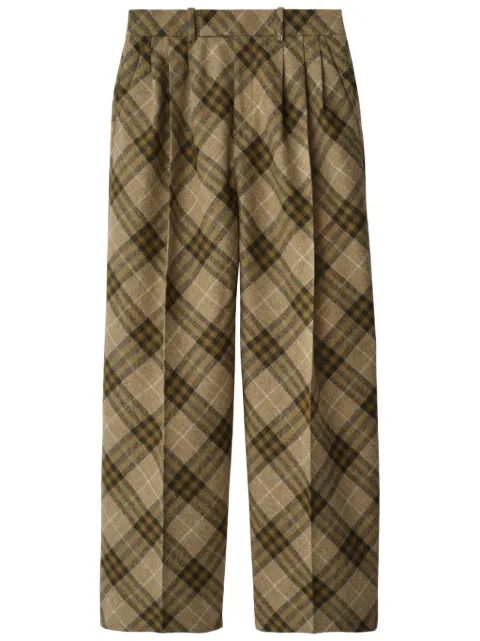 Burberry pleated checkered tailored trousers