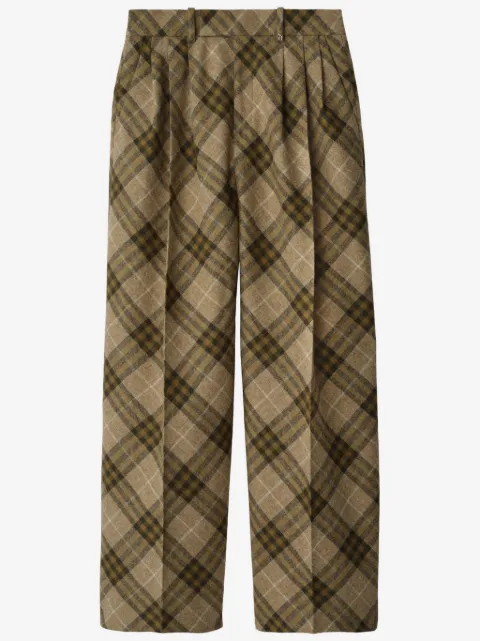 Burberry pleated checkered tailored trousers