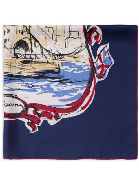 Burberry Tower Bridge silk scarf Men