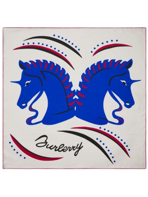 Burberry Mirrored Horse silk scarf Men