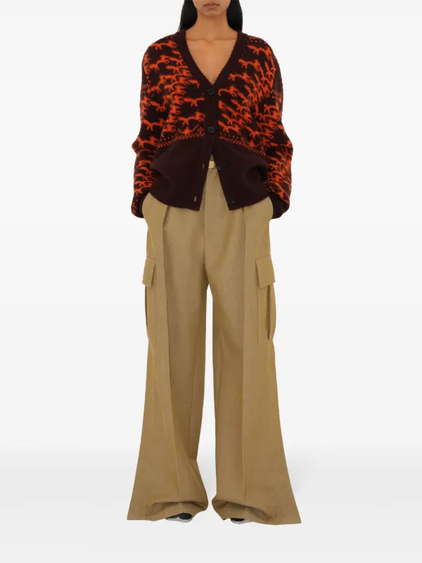 BURBERRY LONDONバーバリー/取外し可能フォックスファーカーディガン Burberry フォックス カーディガン | ブラウン | FARFETCH JP
