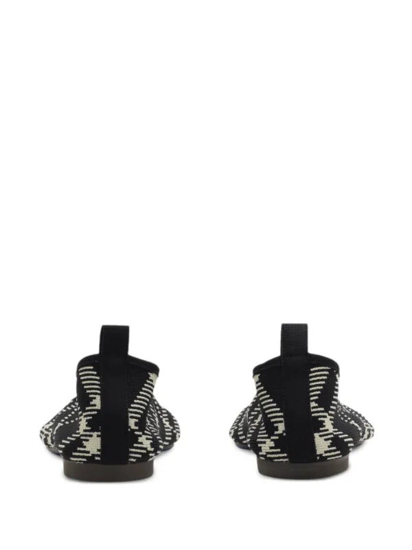 Burberry Check Knit Baby Ballerinas | Black | FARFETCH