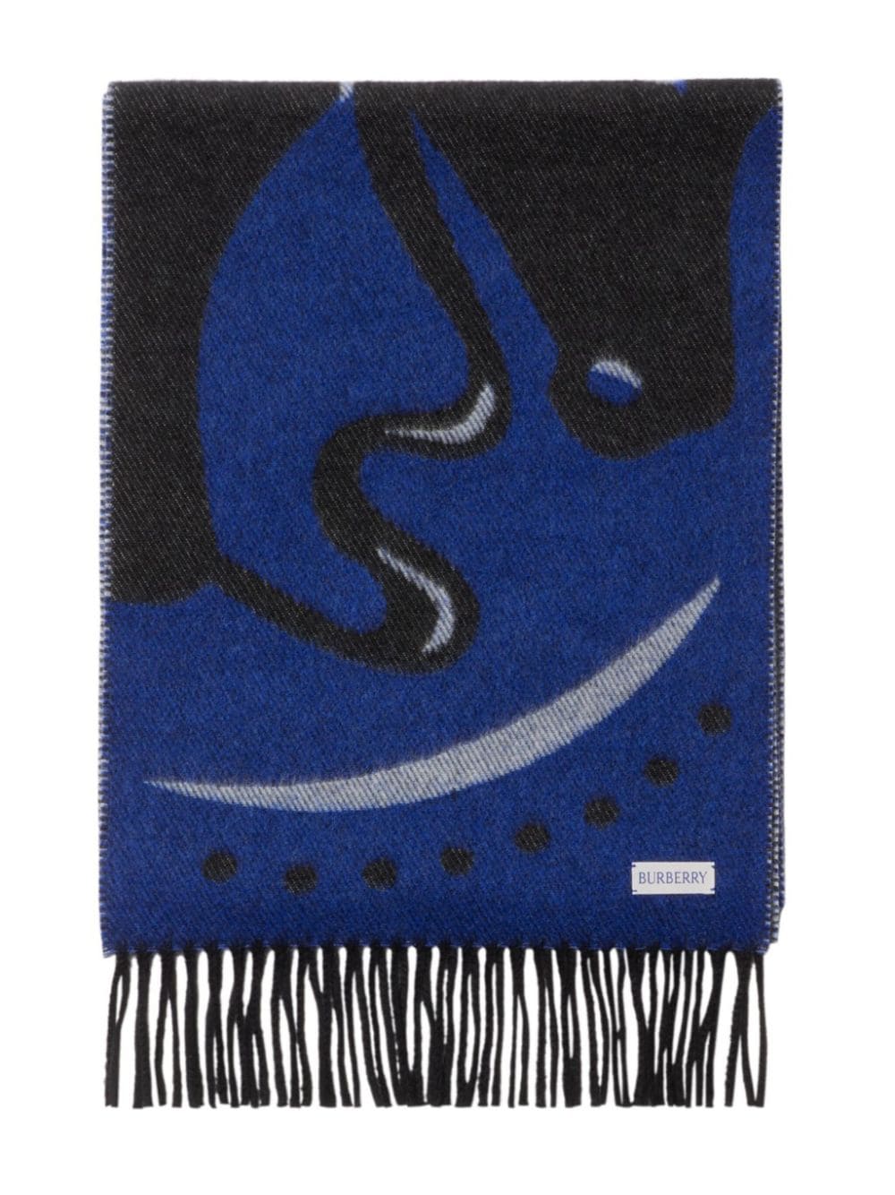 Shop Burberry Mirrored Horse Cashmere Scarf In Blau