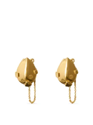 Alexander McQueen スカル ドロップピアス ゴールド　　25ss Alexander McQueen スカル ドロップピアス | ゴールドトーン | FARFETCH JP