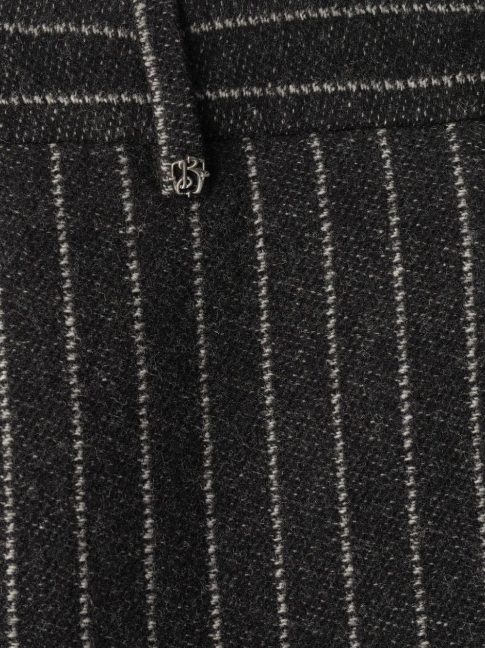 Shop Burberry Pinstripe Tailored Trousers In Black