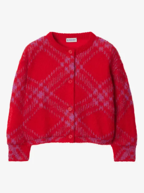 Burberry Kids cardigan à carreaux