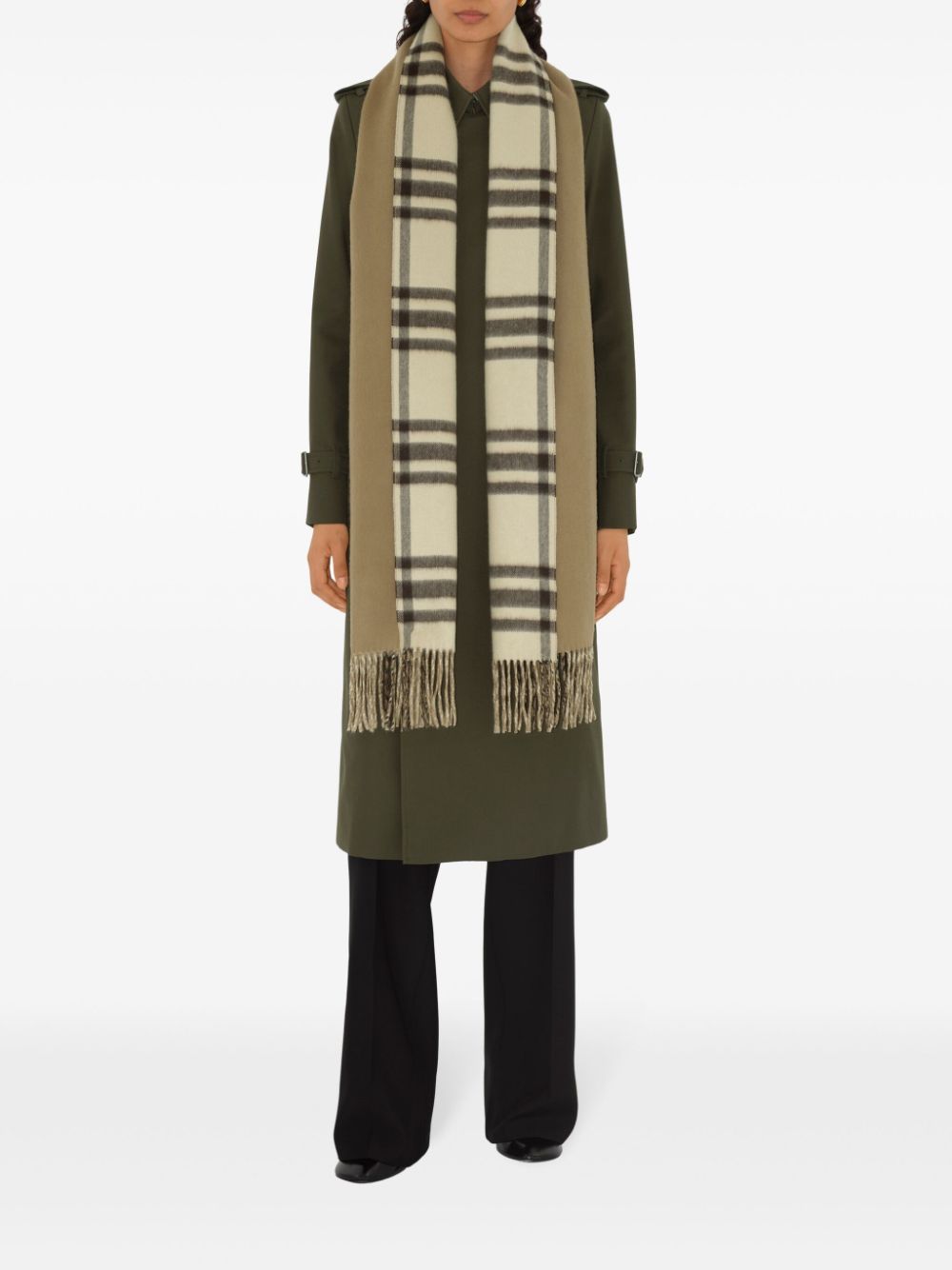 Affordable Burberry reversible checkered scarf Women