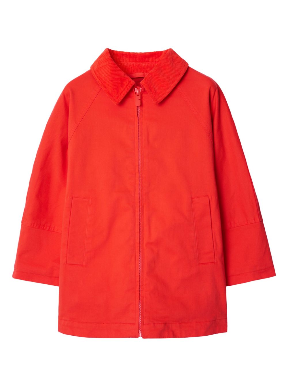 Burberry Kids Jack met ribfluwelen kraag Rood