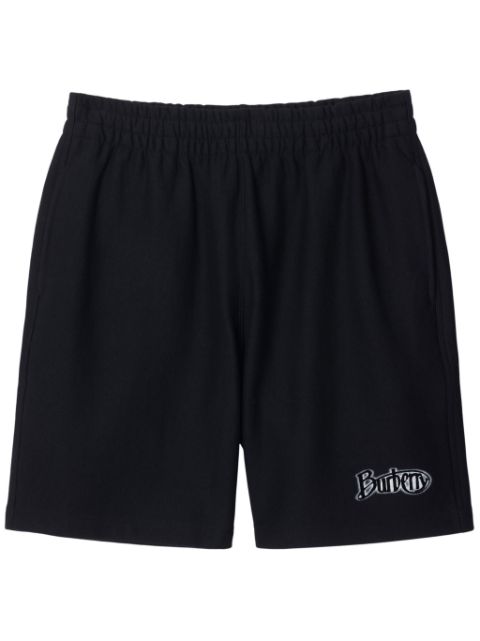 Burberry flocked-logo cotton-blend shorts Men