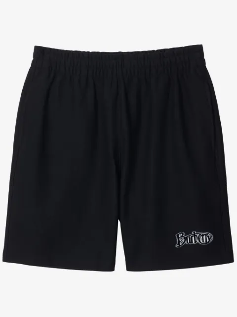 Burberry flocked-logo cotton-blend shorts