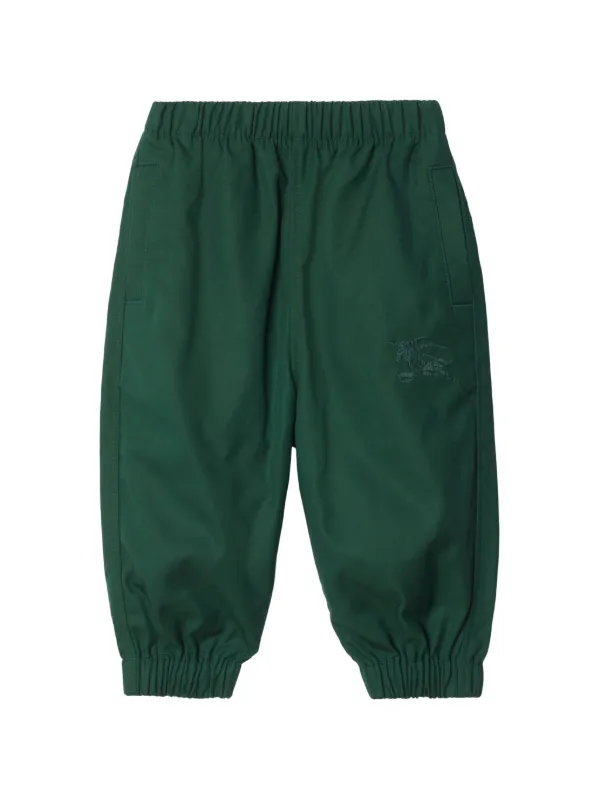 Burberry Kids logo-embroidered Trousers | Green | FARFETCH GE