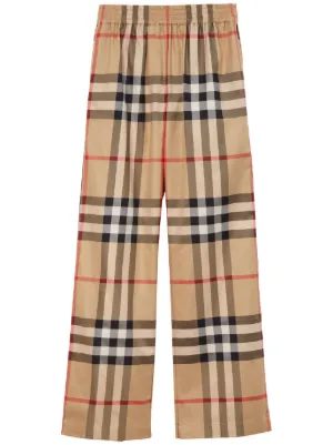 Burberry チェック フレアパンツ | ニュートラル | FARFETCH JP