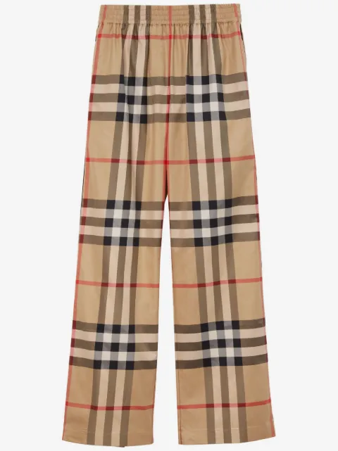 Burberry pantalones con motivo de cuadros