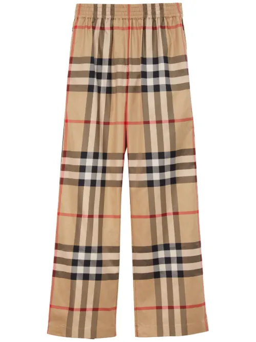 Pantalon en coton à carreaux - Burberry - Modalova