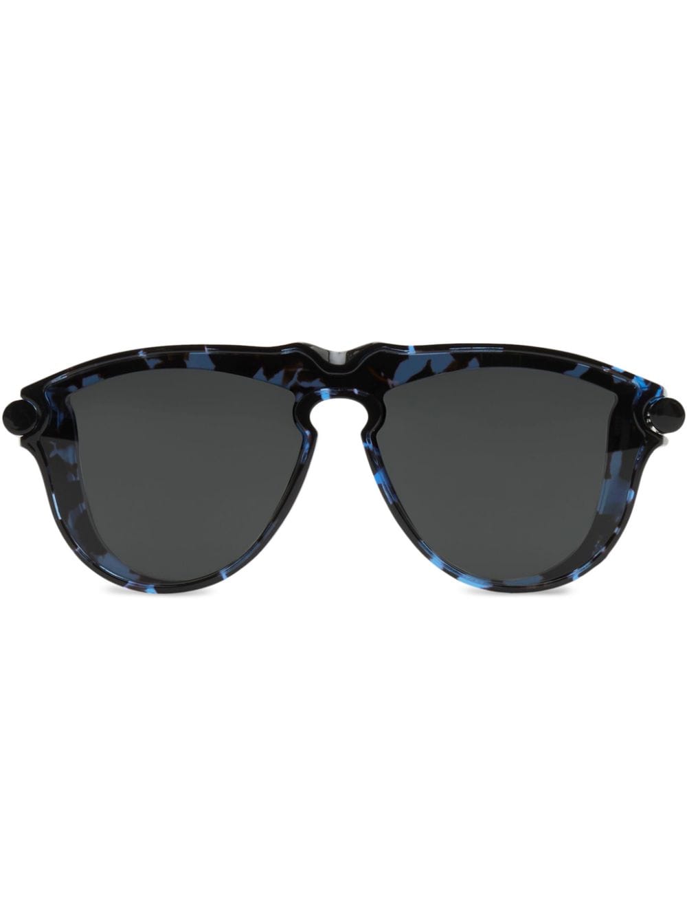 Shop Burberry Tubular Sunglasses In Blue