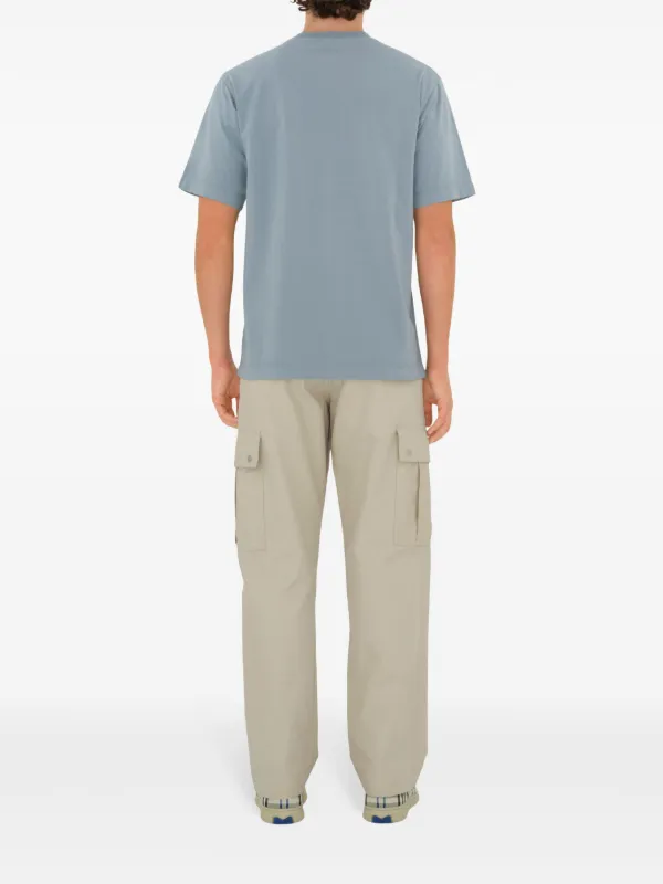【関税＆送料込み】Burberry Trousers With B Shield Emblem I Burberry B Shield T-shirt | Neutrals | FARFETCH