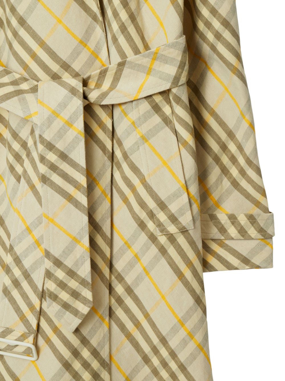 Cheap Burberry checked linen trench coat Women