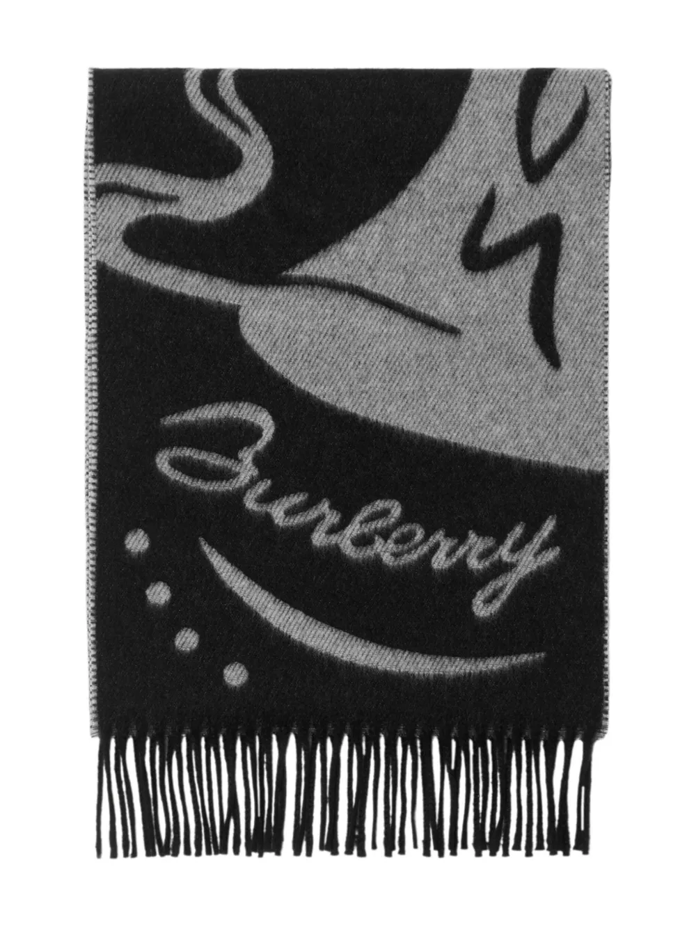Burberry Mirrored Horse kasjmier sjaal - Zwart