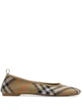 Burberry checkered knitted ballerina shoes - Neutrals