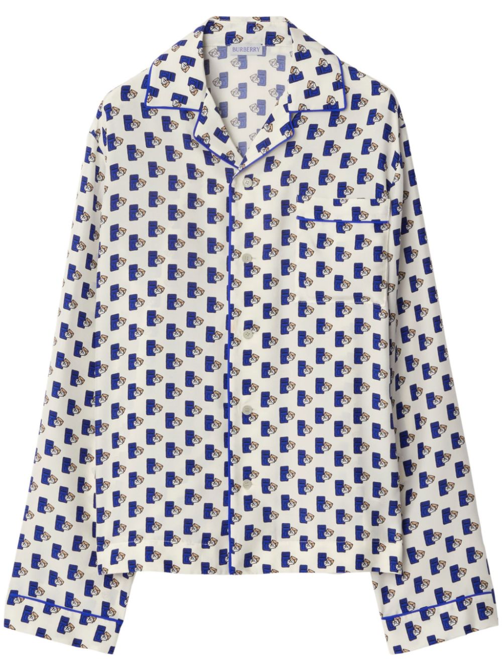 Cheap Burberry postbox-print silk shirt Women